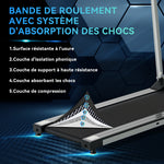 Tapis de course Fitness électrique pliable - .fr x FFHandball - 1 à 10 Km/h écran multifonctions - puissance 500 W