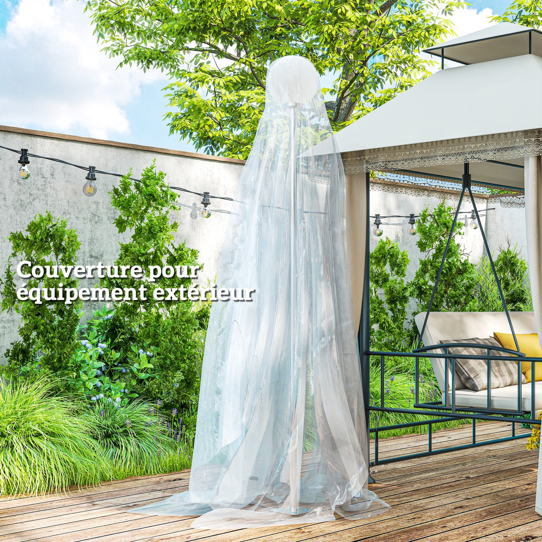 Bâche pour serre bâche plastique transparente 6 x 10 m imperméable résistante aux UV polyéthylène 150g/m² transparent