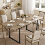 Mesa de comedor rectangular extensible para 6 a 8 personas, mesa de cocina con extensión de 140-180 cm, efecto madera natural