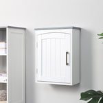 Meuble wc suspendu armoire à pharmacie murale armoire salle de bain rangement avec porte et étagère réglable - 41 x 18,5 x 52 cm - MDF - blanc
