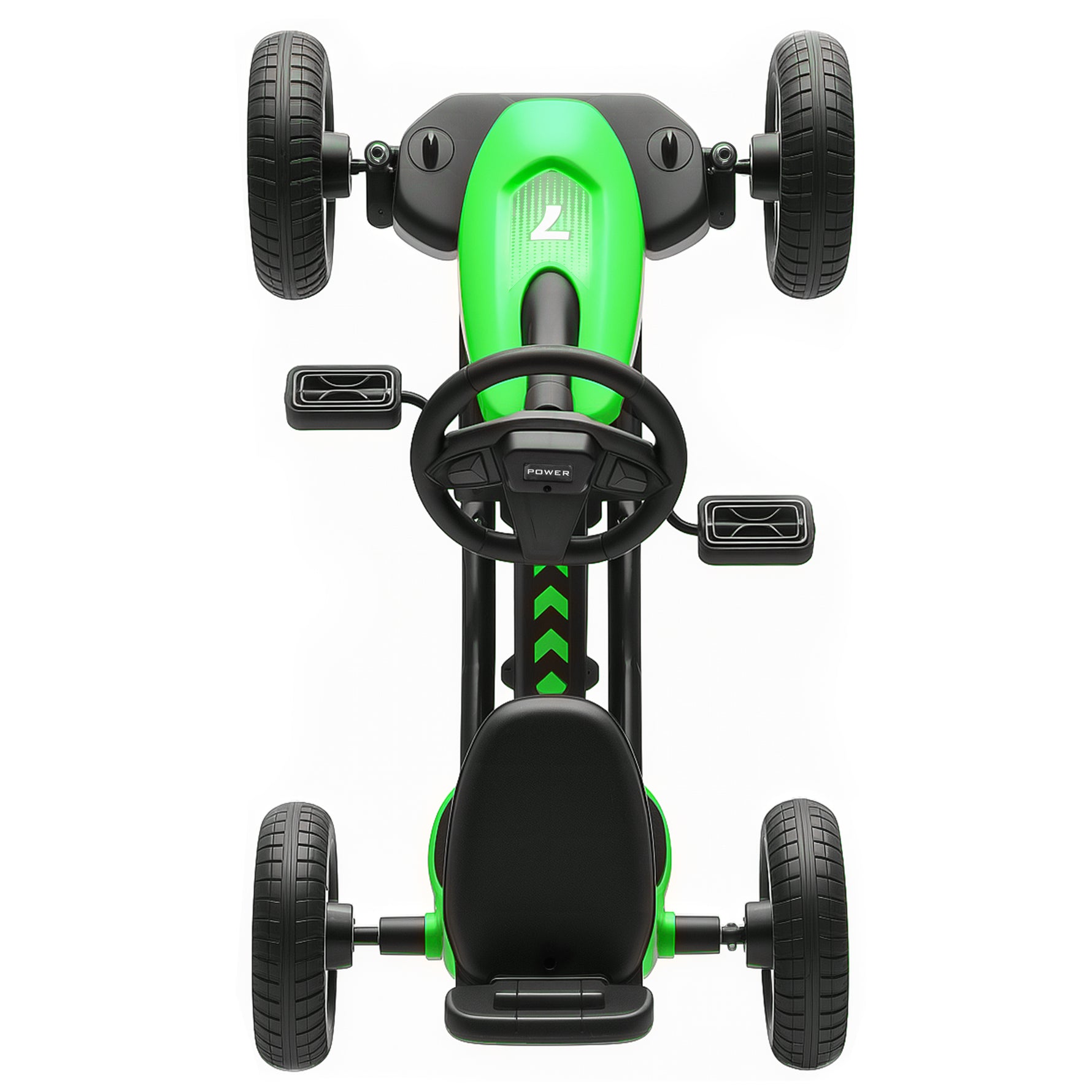 Kart à pédales pour enfants, karting enfant de 2 à 5 ans avec roues EVA silencieux, avancer et reculer, vert