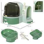 Maison de toilette, bac à litière fermé pour chat Compartiment Inférieur Amovible pour un Nettoyage Facile Pelle inclus