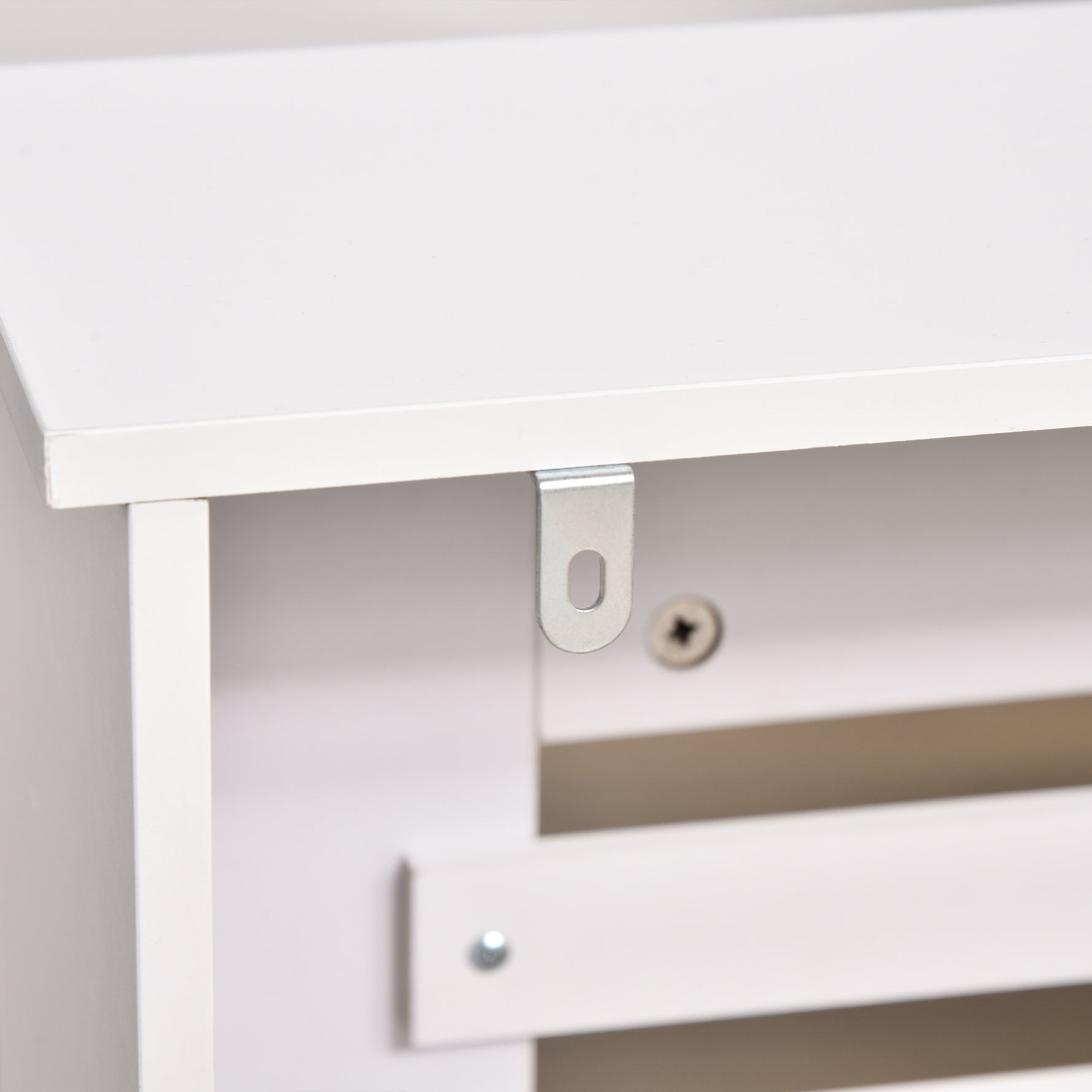Cache-radiateur couverture radiateur Design à Lattes Panneau Cabinet pour salon cuisine chambre couloir dim. 112L x 19l x 81H cm MDF Blanc