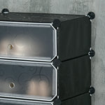 Meuble de rangement à chaussures modulable 6 cubes rectangulaires empilables - noir