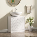 Meuble salle de bain sous Lavabo - meuble sous-vasque - placard 2 portes avec étagère blanc