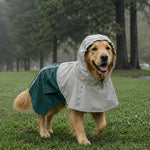 Imperméable pour Chien avec Capuche, Bandes Réfléchissantes, Ouverture pour Laisse, 110x72x0,5cm, Vert