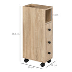Porte-Papier Toilette 3 Niveaux avec Sortie Intégrée, Panneaux de Particules Aspect chêne Clair