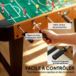 Tafelvoetbalspel 92 cm, 22 spelers, 2 ballen, handmatige scoretellers, antisliphandgrepen, bruin