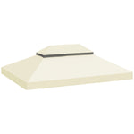 Toile pour tonnelle toile de rechange pour tonnelle à 2 niveaux protection UPF30+ trous de drainage  4 x 3 m crème