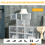Meuble de rangement modulable, 8 cubes, meuble à chaussures empilables, vêtements, livres, jouets, blanc et transparent