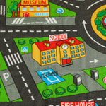 Tapis de jeu pour bébé, tapis de sol antidérapant, motif de route de la ville, 200 x 150 cm, multicolore