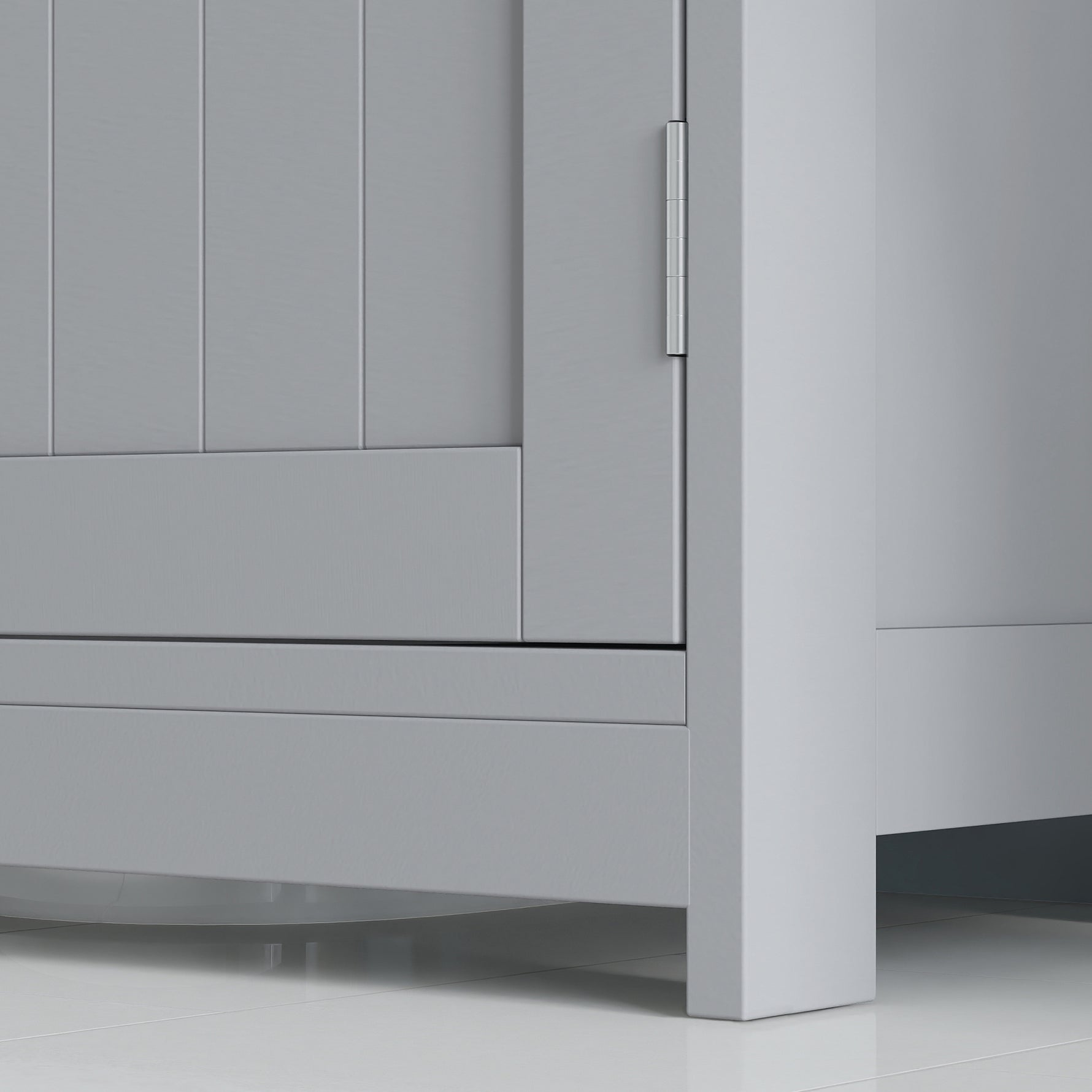 Meuble salle de bain sous lavabo - meuble sous-vasque - placard 2 portes avec étagère 60L x 30l x 60H cm - en bois Gris