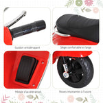 Vespa Scooter Moto électrique Enfants 6 V dim. 102L x 51l x 76H cm Musique MP3 Port USB klaxon Phare feu AR Rouge
