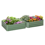 2 barazki-baratze multzoa, neurriak: 100L x 100l x 30H cm - altzairuzko xafla ondulatua, berdea