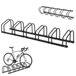 Râtelier 6 vélos range-vélos support de rangement pneu 65 mm sol ou mural pour VTT enfants BMX 179 x 33 x 27 cm acier noir