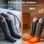 Masseur de jambes, masseur de compression pour les mollets, les genoux, les pieds avec chaleur, 3 modes automatiques