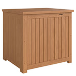 Coffre de Rangement Boîte de Jardin 130L Doublure Amovible pour Coussins et Outils Bois Massif Brun