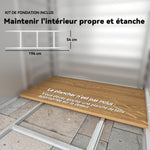 Abri de jardin 2,36 m², cabane de jardin exterieur en acier galvanisé facile à monter, 213x120x194cm chêne