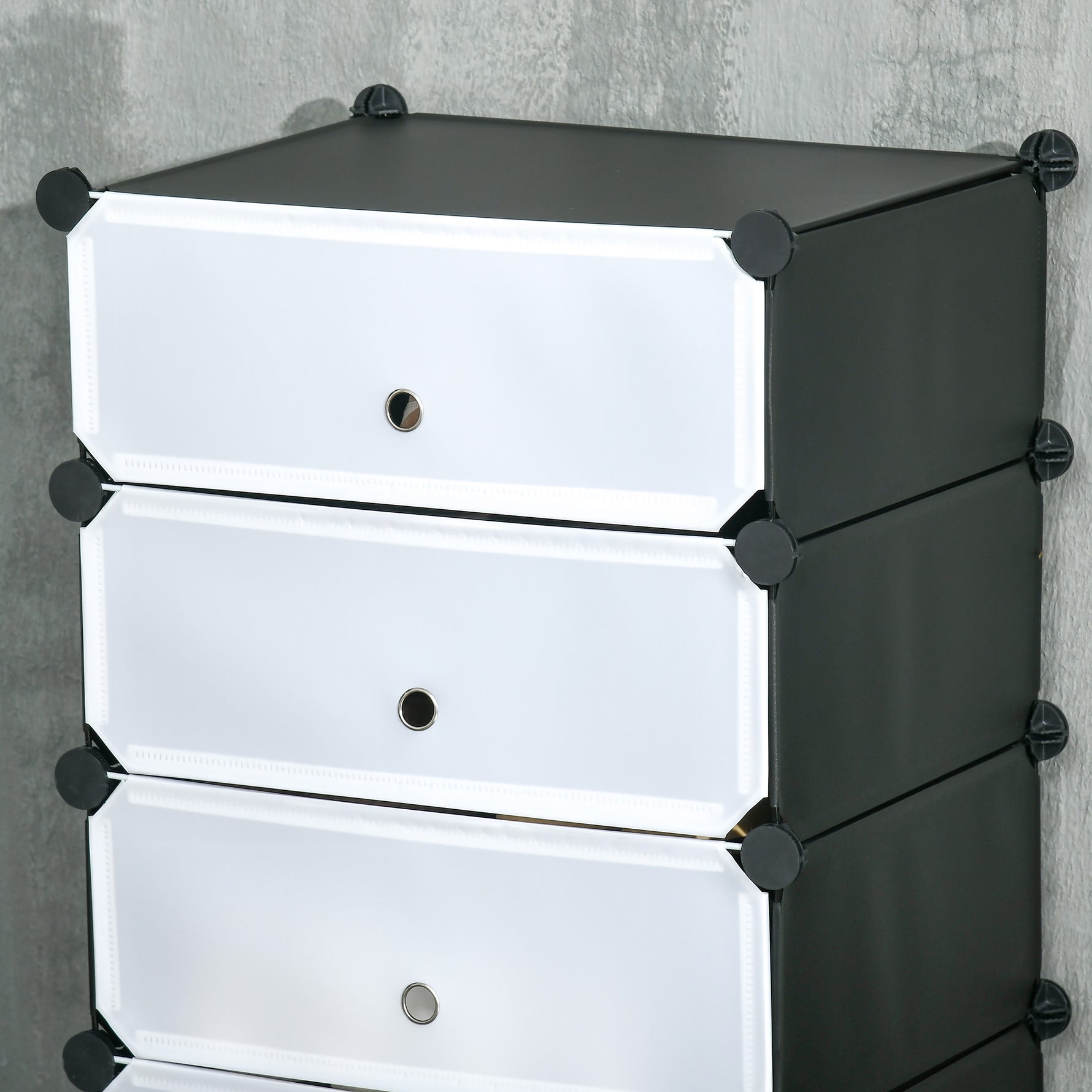 Armoire à chaussures modulable range chaussures meuble de rangement avec 6 cubes rectangulaires empilable en