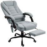 Fauteuil de bureau massant, chaise de bureau avec hauteur réglable, dossier inclinable et télécommande filaire, gris