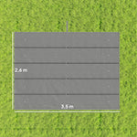 Toile de toit pour pergola tonnelle rétractable de 4 x 3 m - toile uniquement 350 x 260 cm gris clair