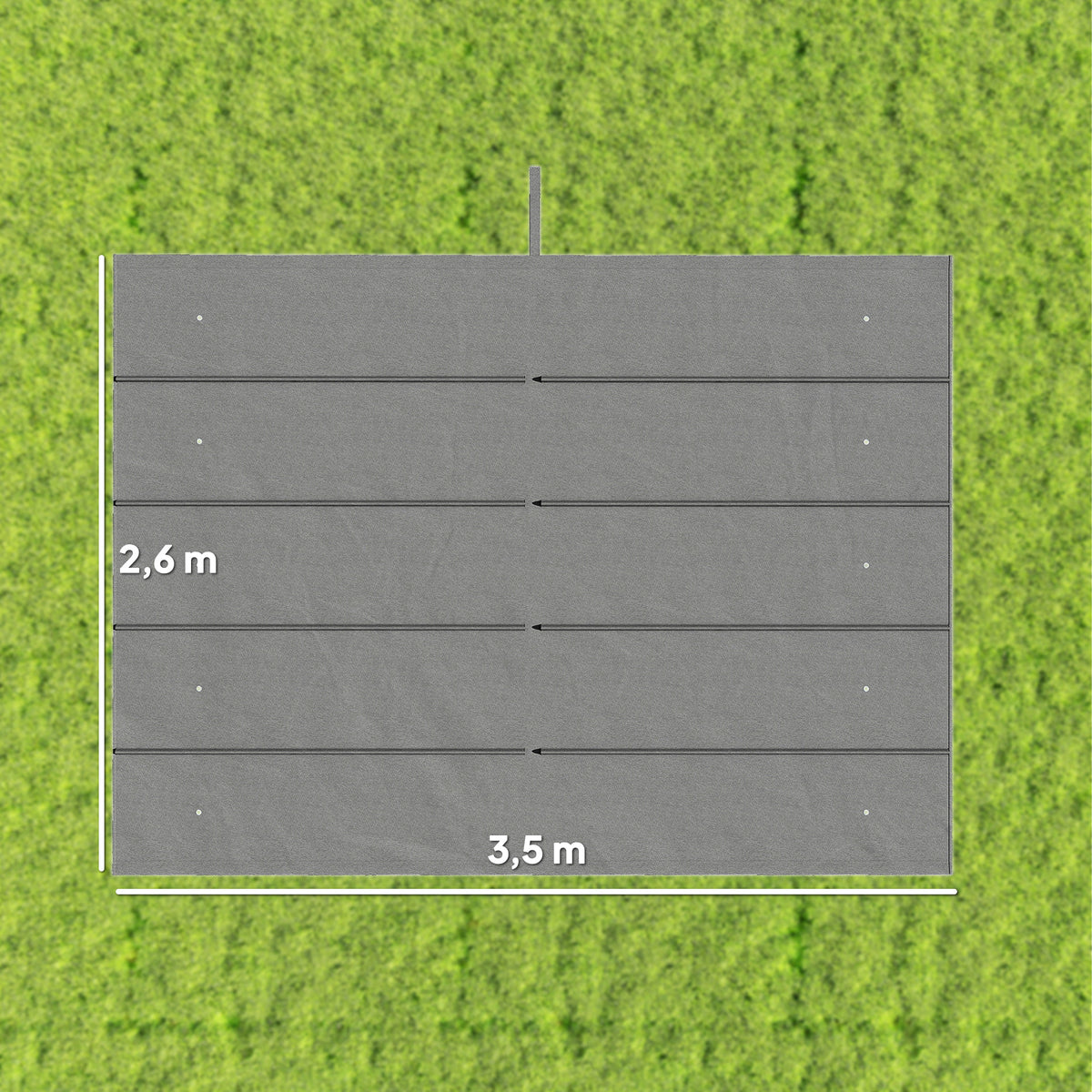 Toile de toit pour pergola tonnelle rétractable de 4 x 3 m - toile uniquement 350 x 260 cm gris clair