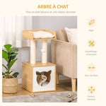Arbre à chat griffoir pour chat arbre à grimper niche maison pour chat plate-forme supérieure balle suspendue hauteur 81 cm