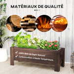 Jardinière sur Pieds bac à Fleurs dim. 100L x 36l x 36H cm Inserts d'irrigation Inclus Bois Massif Sapin traité-4