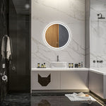 Miroir rond lumineux LED de salle de bain Ø 60 cm mural avec éclairage 3 couleurs interrupteur tactile 29W blanc argent