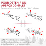 Sapin de Noël Artificiel 180 cm lumineux LED 793 Branches enneigées grand réalisme support en acier pliable Vert