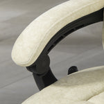 Fauteuil de bureau massant et chauffant hauteur réglable dossier inclinable télécommande repose-pieds rétractable beige