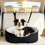 Siège auto pour chien avec ceinture de sécurité et fixation siège de voiture pour chien rembourré 77 x 43 x 28 cm noir