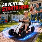 Kart électrique pour enfant 12V - Vitesse réglable 3-5km/h pour enfants de 3 à 8 ans - siège réglable - blanc