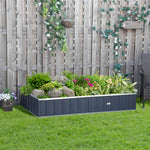 Carré Potager de Jardin 174 x 90 x 30 cm - modulable, Montage sans Outils, Gants fournis - tôle d'acier ondulée Anthracite