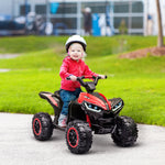 Quad électrique enfant de 3 à 5 ans 12 V 2 moteurs 2 vitesses 3-6 km/h phares LED klaxon rouge
