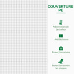 Serre de Jardin Anti-UV 2 fenêtres moustiquaires + Barres renforcement 200 x 76 x 168 cm Acier PE blanc