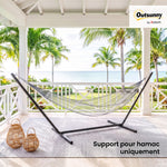 Support Pied de hamac Structure Robuste métal époxy Noir 3,60 x 0,92 x 1,12 m, Compatible Hamacs de 3,3 à 3,6 m