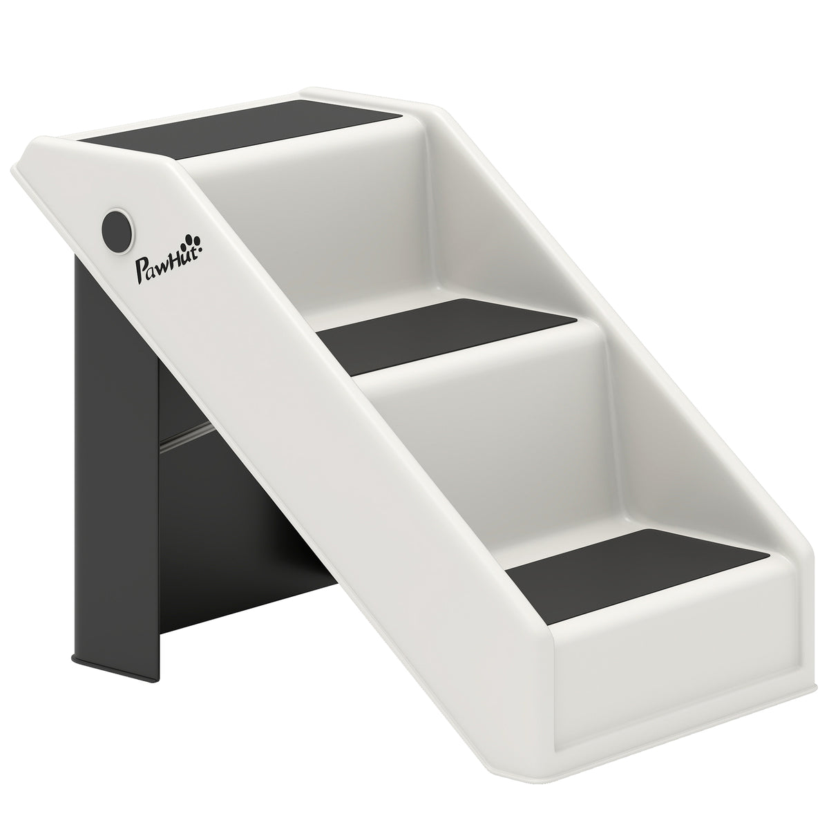 Scalinata pieghevole per cani a 3 gradini antiscivolo, scala per animali in plastica 53 x 30,5 x 36,5 cm, crema