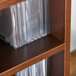 Opbergmeubel voor cd's en dvd's, kolomkast, opbergkast met 12 vakken, max. capaciteit 204 cd's, 21 x 20 x 175 cm, bruin