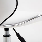 Tabouret à roulettes tabouret de travail avec hauteur réglable 44-56 cm et dossier, pivotant 360°, blanc