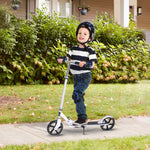 Trottinette Pliable Hauteur Guidon réglable sur 4 Niveaux système de freinage arrière pour enfant adolescent pois max. 100KG dim. 88L x 37l x 75-100H cm Blanc