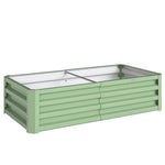 Carré Potager de Jardin Rectangulaire, Tôle d'Acier Ondulée, 120 x 60 x 30,5 cm, Vert
