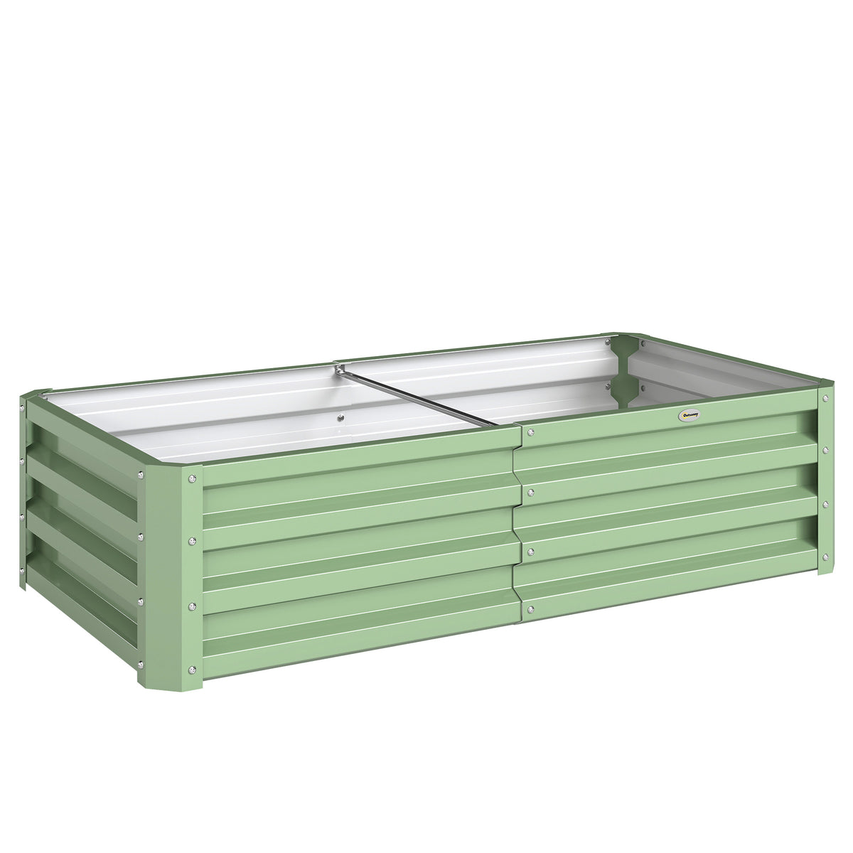 Carré Potager de Jardin Rectangulaire, Tôle d'Acier Ondulée, 120 x 60 x 30,5 cm, Vert