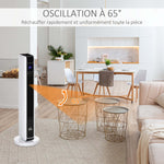 Oscillerende keramische elektrische luchtverhitter 1100/2200 W, PTC, afstandsbediening inbegrepen, timer 8u, 21 x 21 x 73 cm