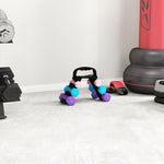 Lot d'haltères hexagonaux, haltères musculation, 2 x 1 kg, 2 x 2 kg, 2 x 3 kg, avec support convertible d'haltères