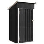 Abri de jardin en métal, cabane de jardin, porte verrouillable, toit incliné, aérations et gants, 107,5x91x185cm, gris