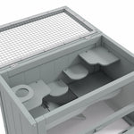 Cage pour hamsters souris petits rongeurs multi-équipements rampe plateformes toit ouvrant grillagé 60 x 35 x 42 cm gris
