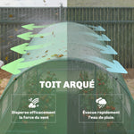 Serre tunnel de jardin 6m², serre de jardin tunnel 200x300x200cm porte et 6 fenêtres, bâche PE 140 g/m² vert