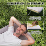 Cama de camping plegable con colchón, tumbona, silla reclinable y bolsa de almacenamiento integrada, dim. 185L x 65l x 37H cm, gris