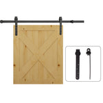 Kit de Porte Coulissante, Système Galandage avec Porte Épaisseur 20-25 mm, Largeur Max. 0,9 m, Charge 20 kg, Acier Noir